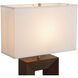 Julie 30 inch 23 watt Dark Walnut Wood and Weathered Brass Standing Table Lamp Portable Light